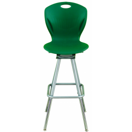 Drehhocker höhenverstellbar, abgebildet Modell D99A, Sitzschale Aquamarin, Gestell Chrom
