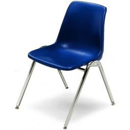 Stapelstuhl College, abgebildet Modell 810 Sitzschale Royalblau, Gestell Chrom