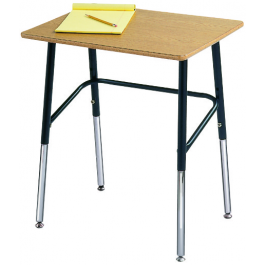 Schülertisch höhenverstellbar, abgebildet Modell 910, Tischplatte Buche, Gestell Schwarz