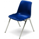 Stapelstuhl College, abgebildet Modell 810 Sitzschale Royalblau, Gestell Chrom