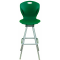 Drehhocker höhenverstellbar, abgebildet Modell D99A, Sitzschale Aquamarin, Gestell Chrom