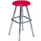 Drehhocker höhenverstellbar, abgebildet Modell 0801, Hocker Rot, Gestell Chrom