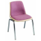 Stapelstuhl College, abgebildet Modell 810 Sitzschale Beige, Sitz- und Rückenpolster, Gestell Chrom