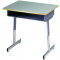 Schülertisch höhenverstellbar, abgebildet Modell 930, Tischplatte Fontana, T-Gestell Chrom